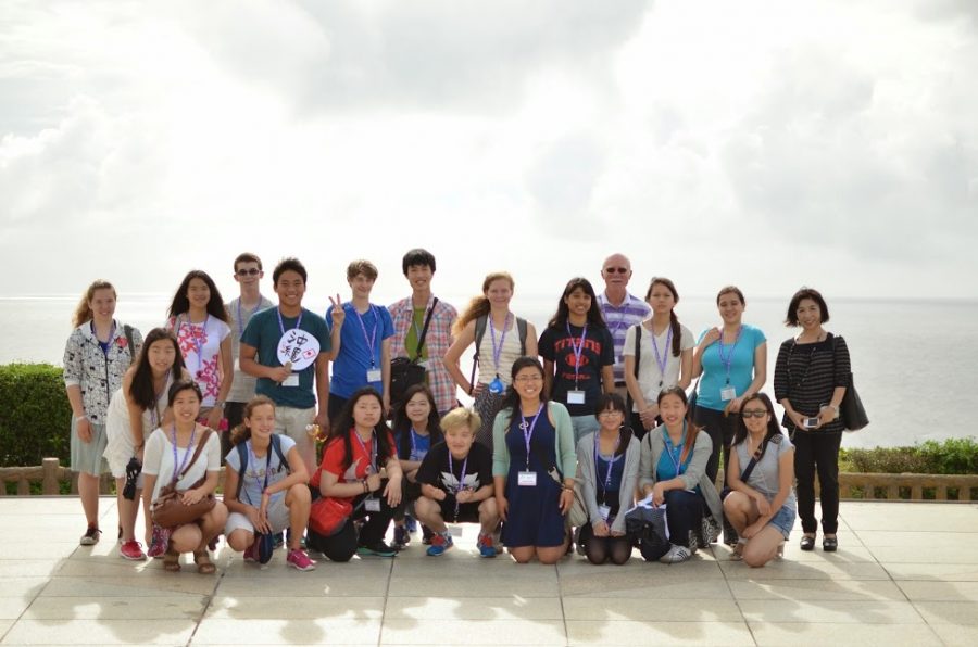 Gunn students and staff snap a group photo during their summer trip to Japan as a part of the Kakehashi Project.