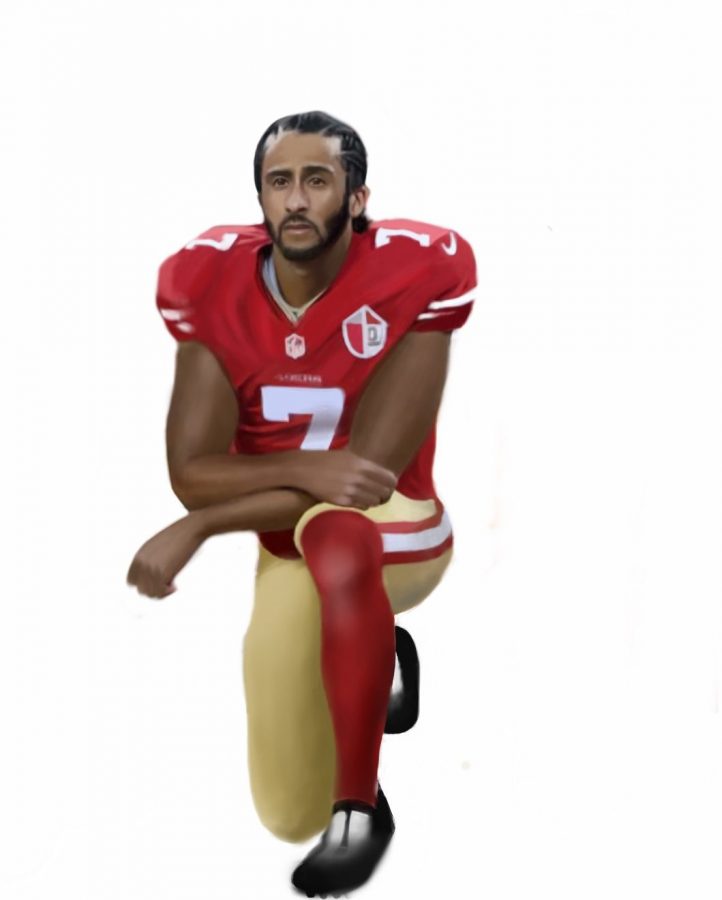 49ers quarterback Colin Kaepernick took a knee beside his team in protest o...