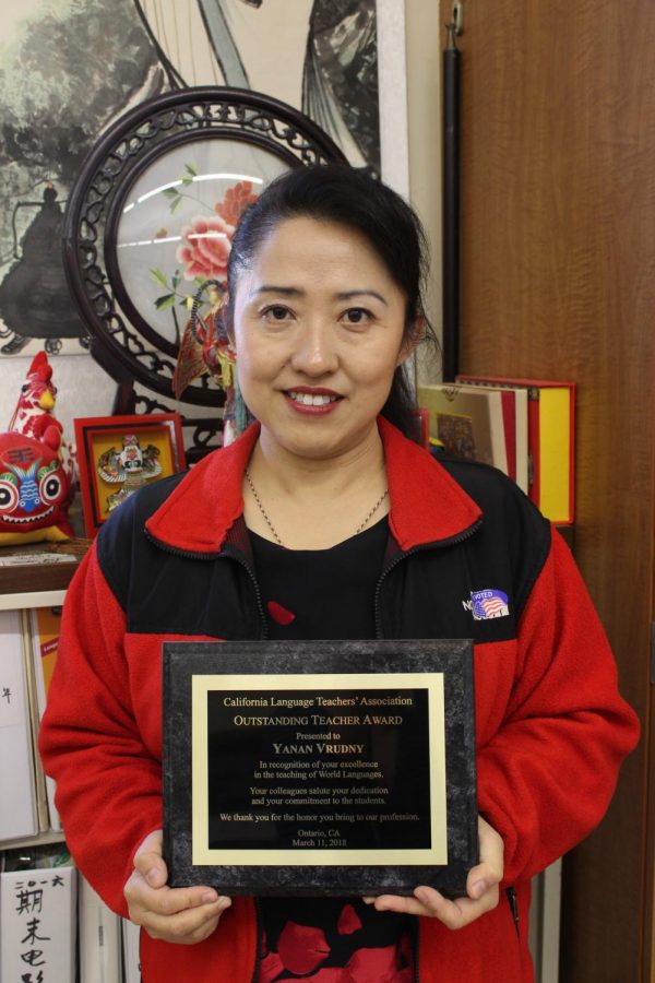 World language teachers win awards of excellence: Chinese teacher Yanan Vrudny