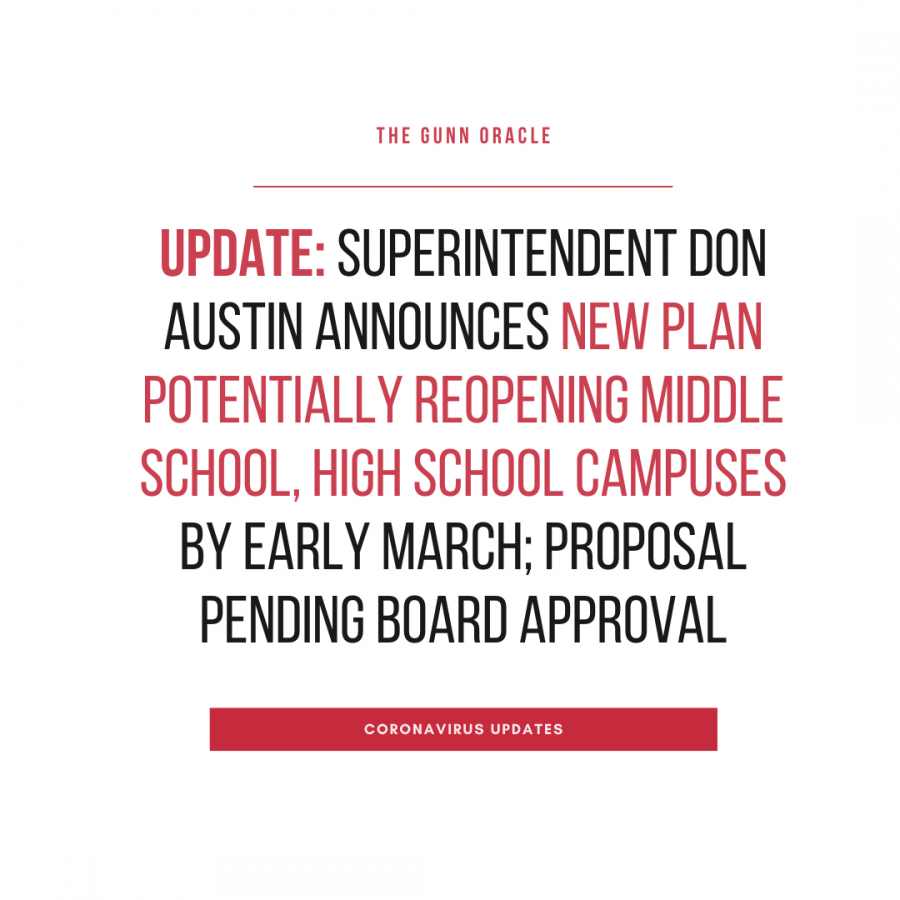 Update: Superintendent Don Austin announces new plan potentially reopening middle school, high school campuses by early March