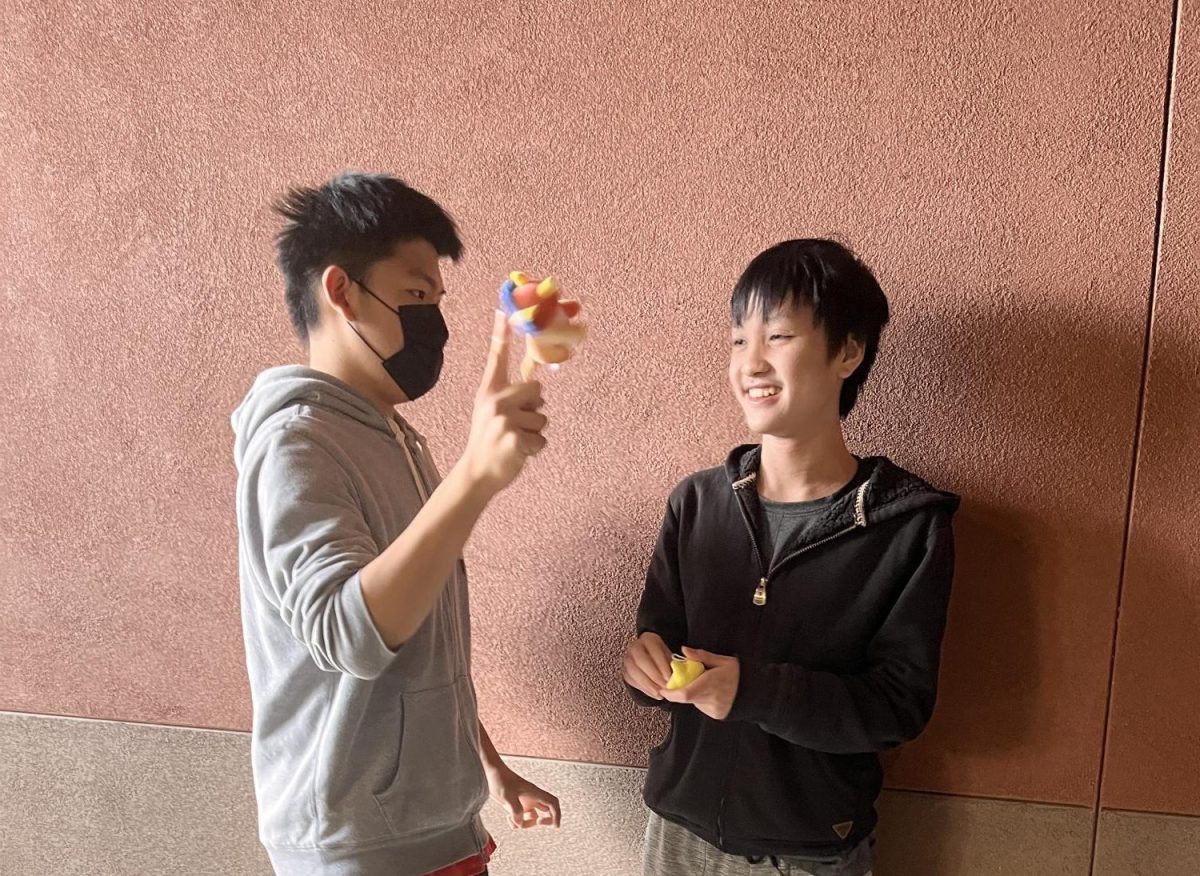 Sophomore Griffin Wu eliminates sophomore Ryan Tse with his plushie in the N-building.