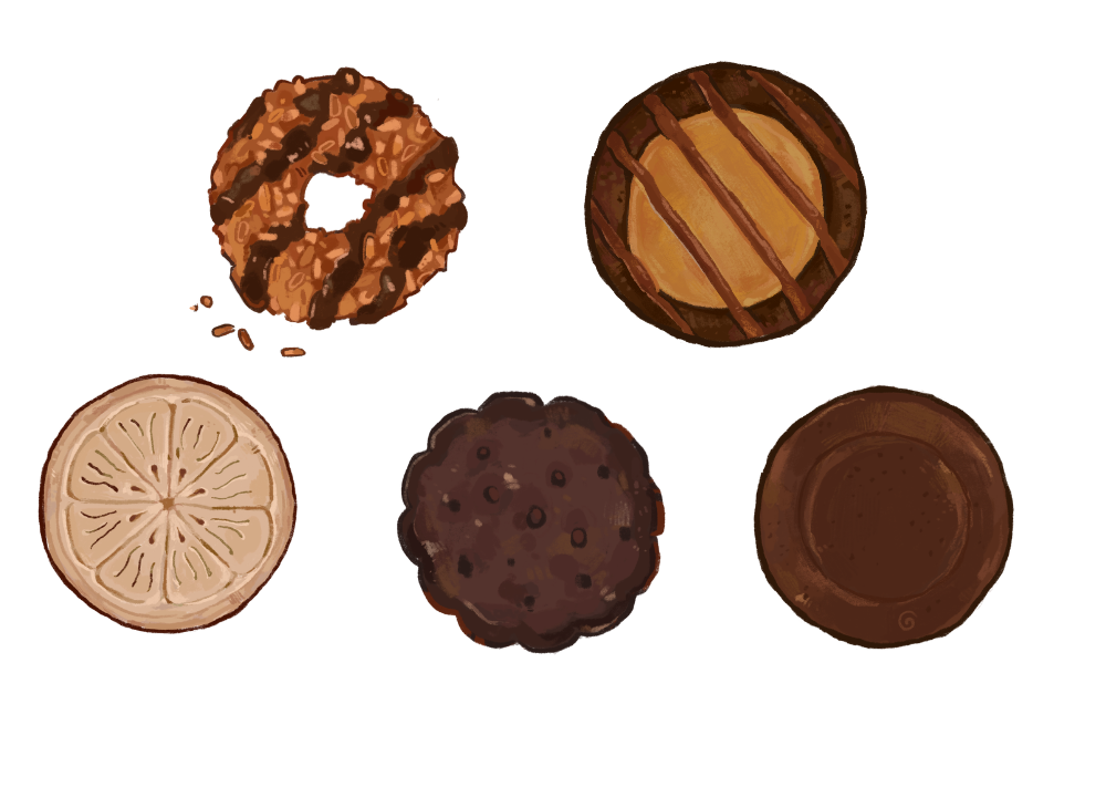 Staffers try, review girl scout cookies